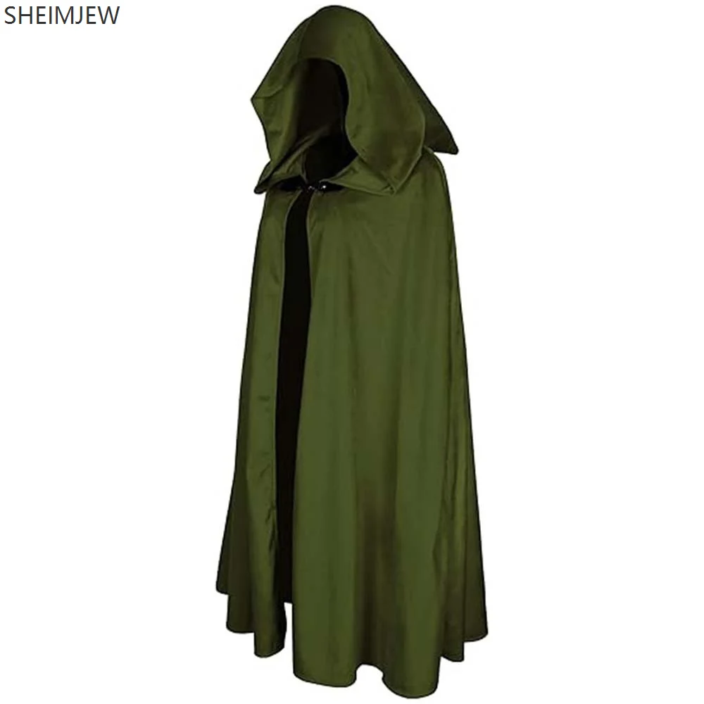 

Medieval Renaissance Knight Hooded Cloak Cult Pointy Hat Role Play Cloak Witch Wizard Dress Up Halloween Carnival Cloak Costume