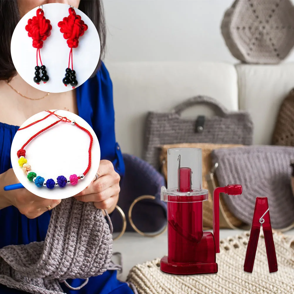 

DIY Knitting Machine Mini Spool Knitter Mini Hand-Operated Weaver Tool Embellish Craft Bracelet DIY Knitting Spool Knitter