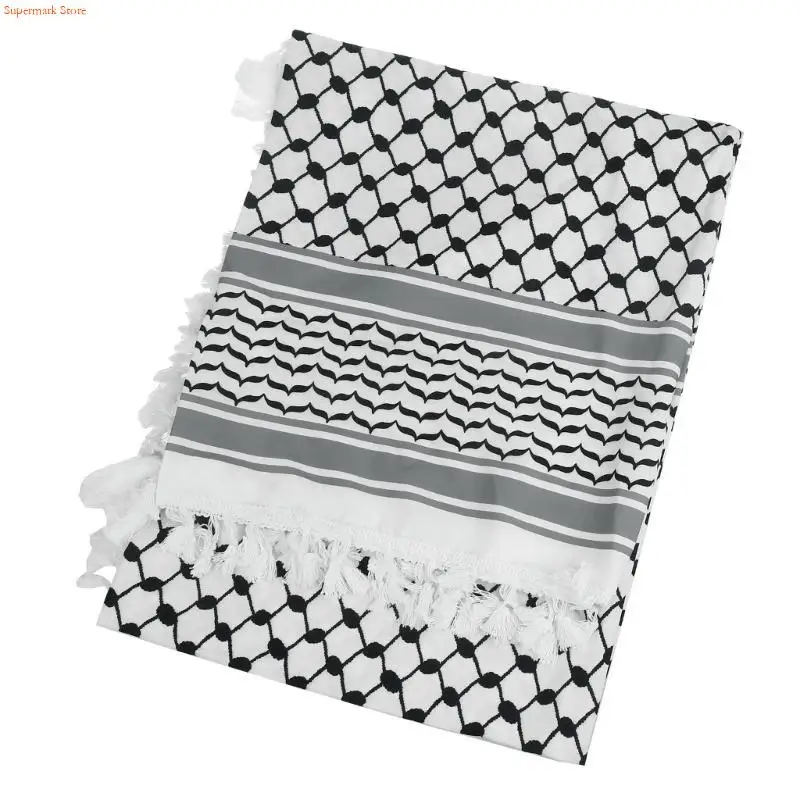 Q5WE Adult Skin-friendly Kerchief Jacquard Pattern Headscarf Tie Back Hair Kerchief