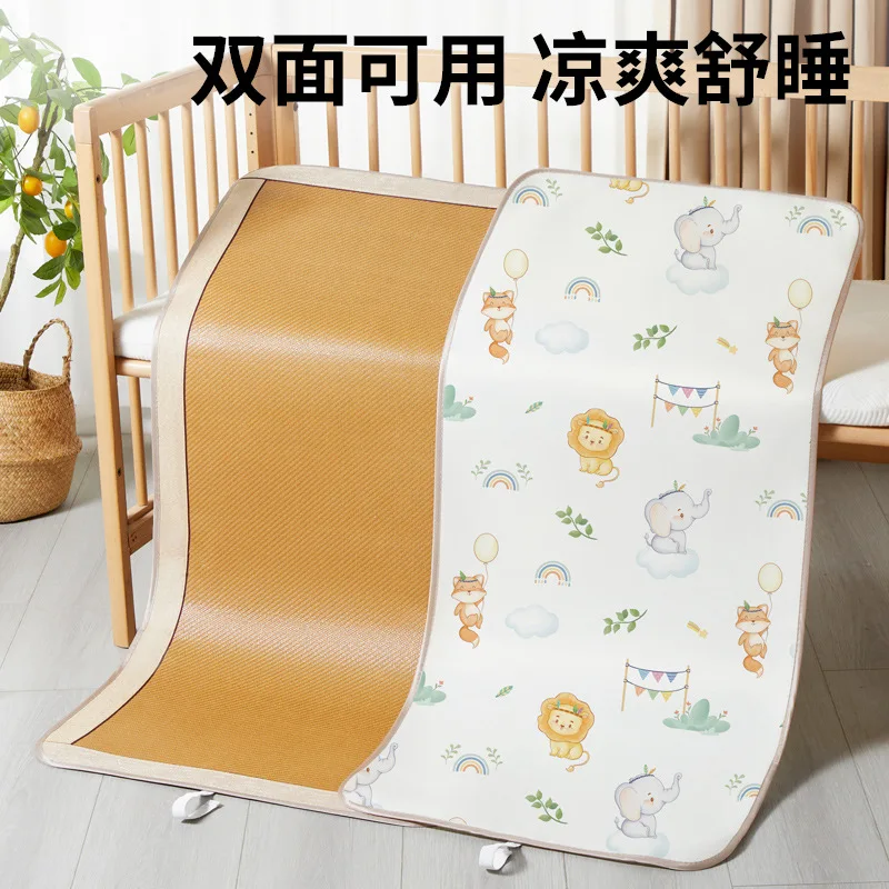 baby-mat-class-a-baby-can-use-ice-silk-straw-mat-summer-children's-splicing-mattress-kindergarten-nap-rattan-mat