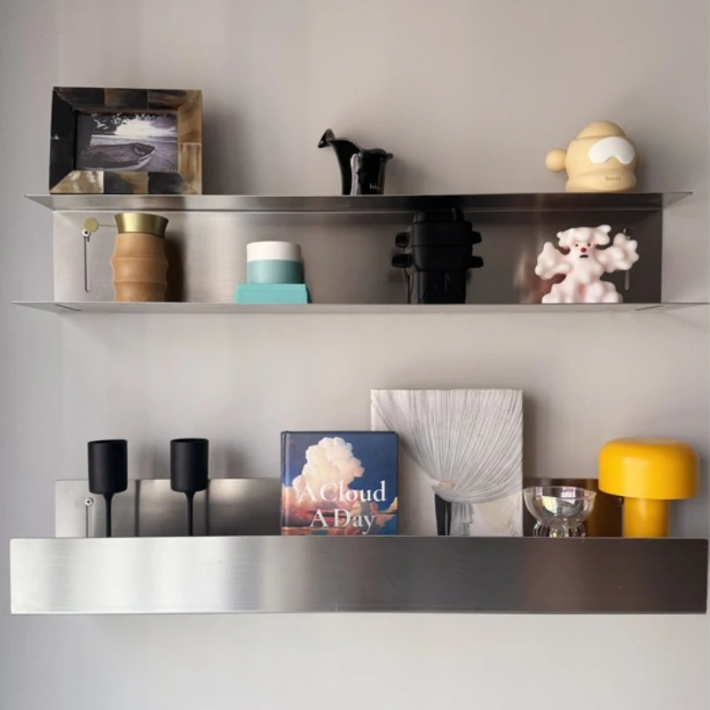 Minimalist Stainless Steel Wall Shelf Bracket U-Shape Floating Shelf Heavy Duty Display Rack for Home Office Storage Decor