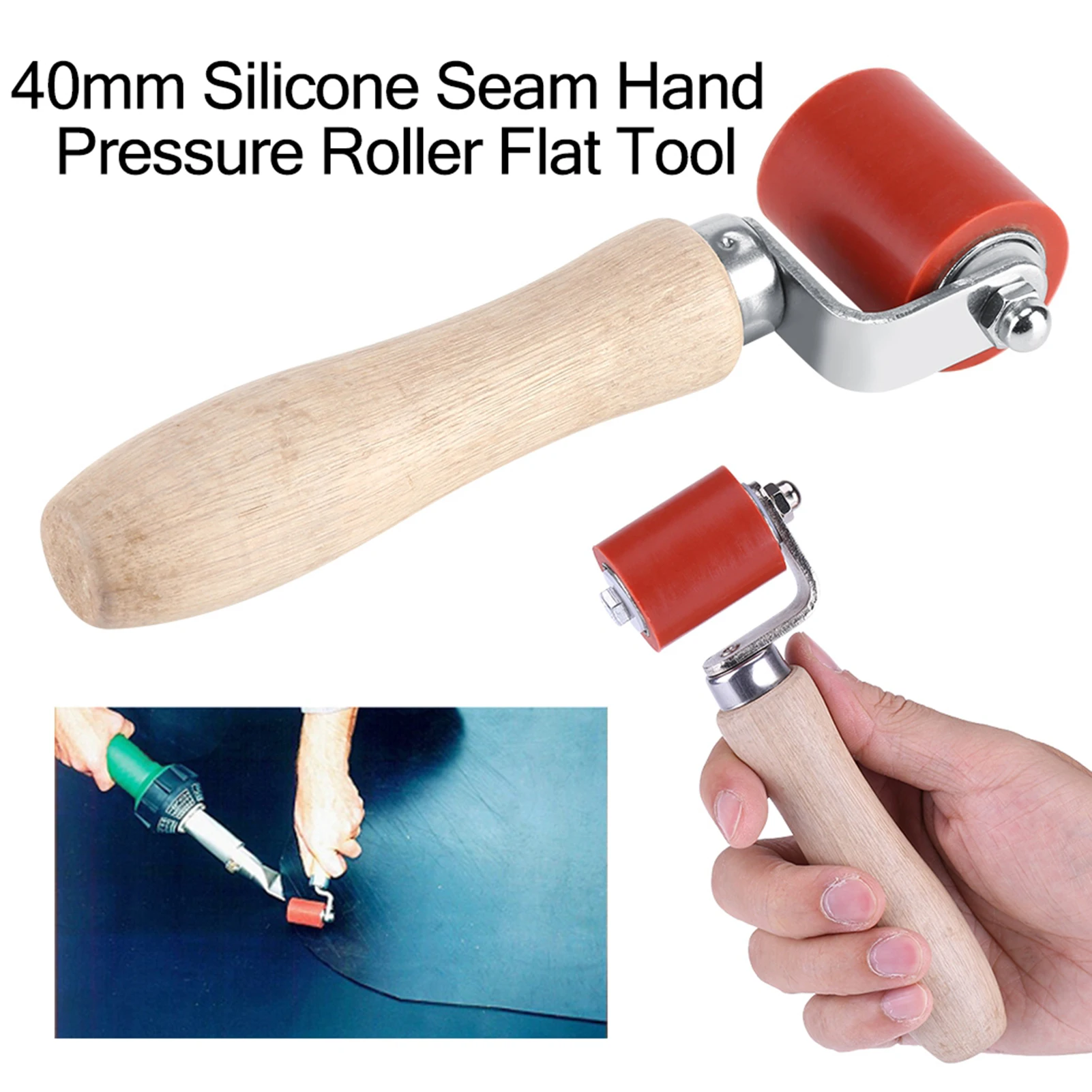 40mm Silicone Hand Pressure Roller Seam Roofing Roll Silicone Seam Hand Pressure Roller for Roofing Hot Air Heating PVC Welding