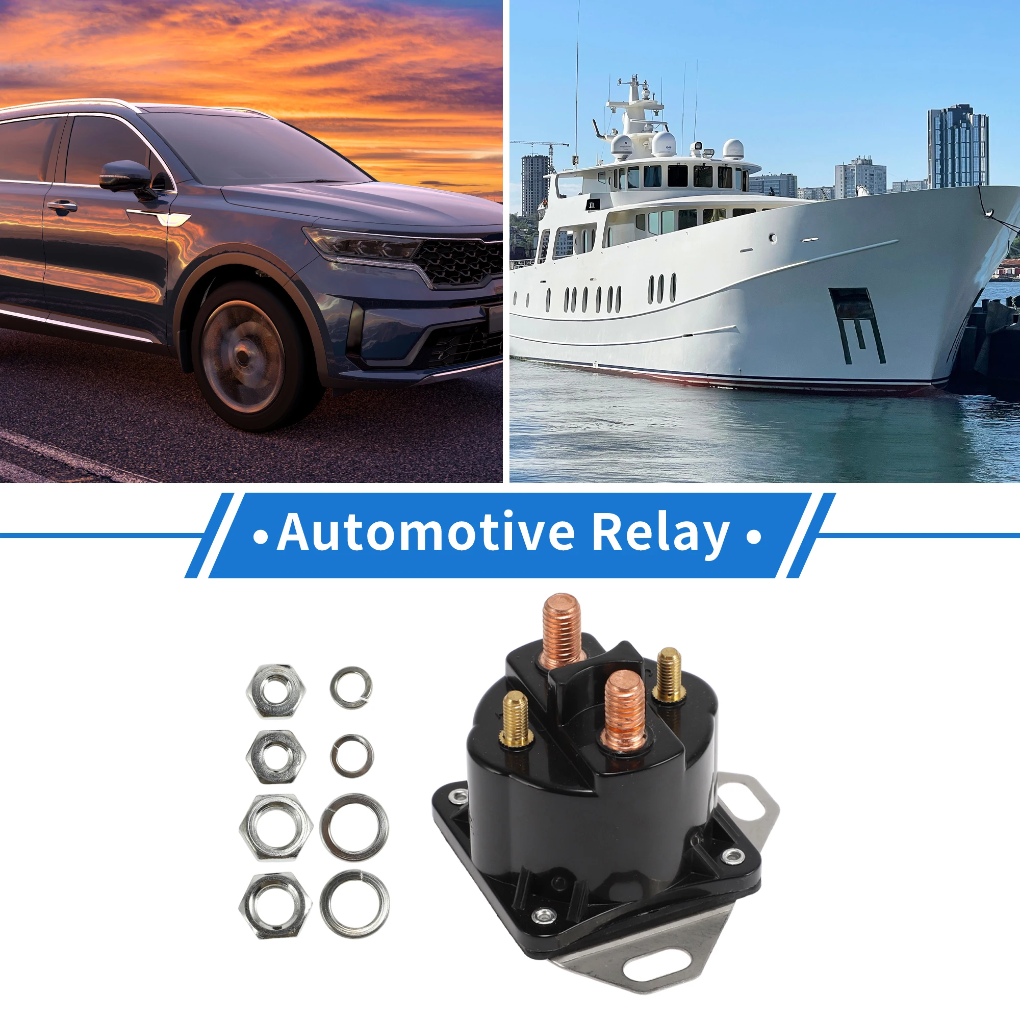 

UXCELL 1 комплект автомобильного лодки морского стартера электромагнитное реле 12 В 3 терминала для Ford для Mustang