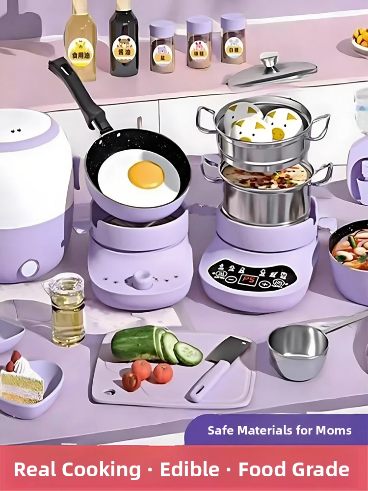

Детский кухонный игровой набор для настоящей готовки, подарок на день рождения для девочек 3-12 лет, для игр в помещении, интерактивные аксессуары для кукольного домика