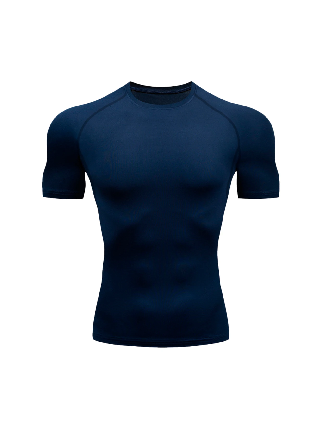 Herren-Fitness-Trainings-T-Shirt, Outdoor, Joggen, Laufsportbekleidung, eng anliegend, dehnbar, atmungsaktiv, Kompressionsoberteil, Sommer