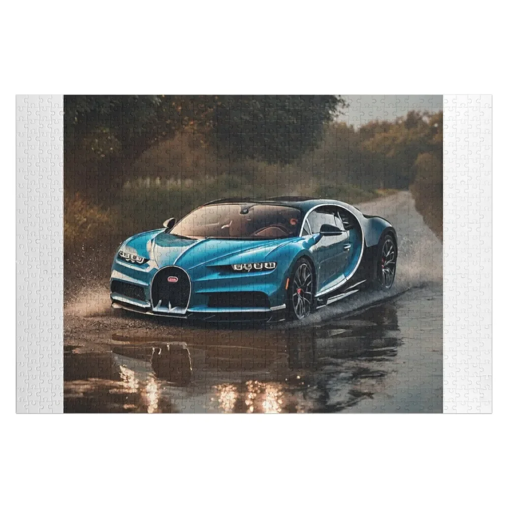 Blue chiron car Jigsaw Puzzle Personalised Name Custom Kids Toy Puzzle