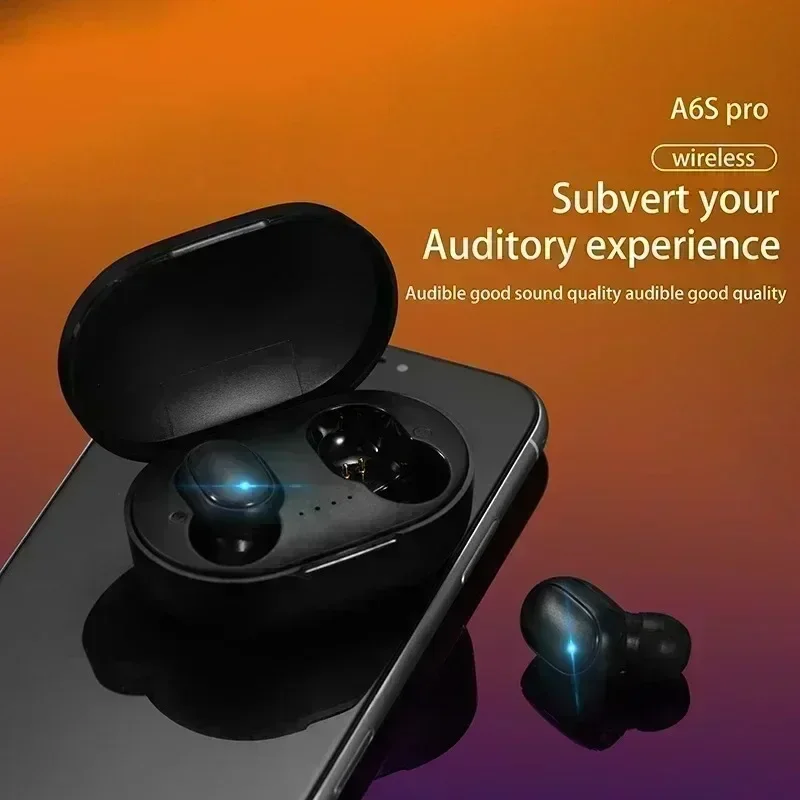 A6S Original TWS Wireless Bluetooth Headphones Wireless Earphones Sport Earbuds Headset with Mic for Xiaomi Huawei Smartphones