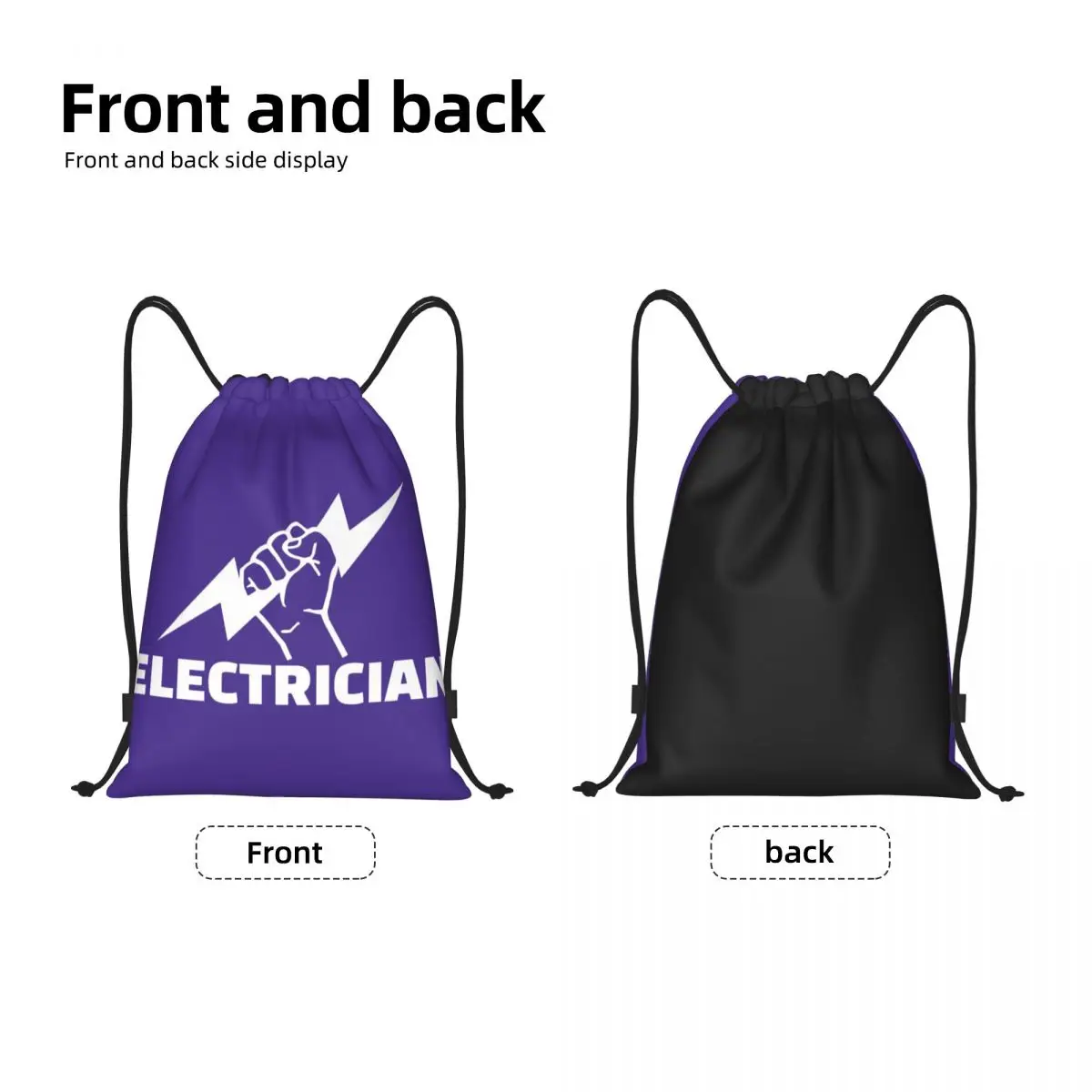 Eletricista Drawstring Mochila Sports Gym Bag para Homens Mulheres Engenheiro Energia Elétrica Treinamento Sackpack