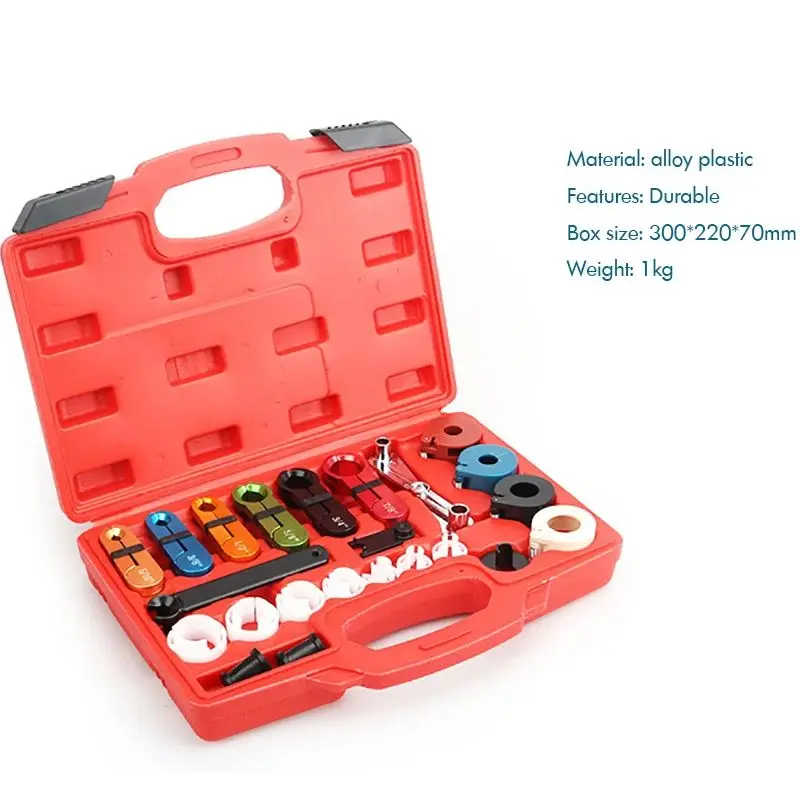 22PCS/Set Quick Disconnect Tool Kit for Automotive AC Fuel Line and Transmission Oil Cooler Line Scissor Type Remover with Case