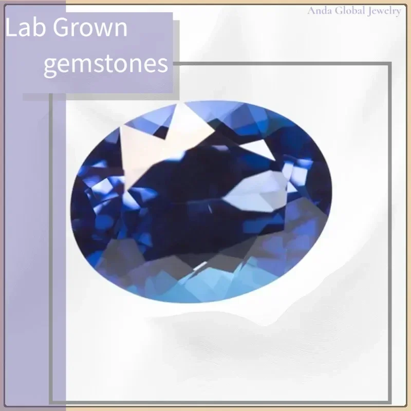 

M-Lab Grown Sapphire Oval Cut Blue Color Gems High Quality Low Cost For Jewelry Setting&Custom Design Selectable AGL Certificate