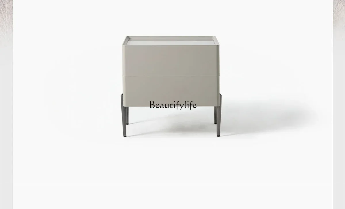 

LD33Italian Minimalist Designer Double Drawer Premium Wireless Charging Smart Bedside Table