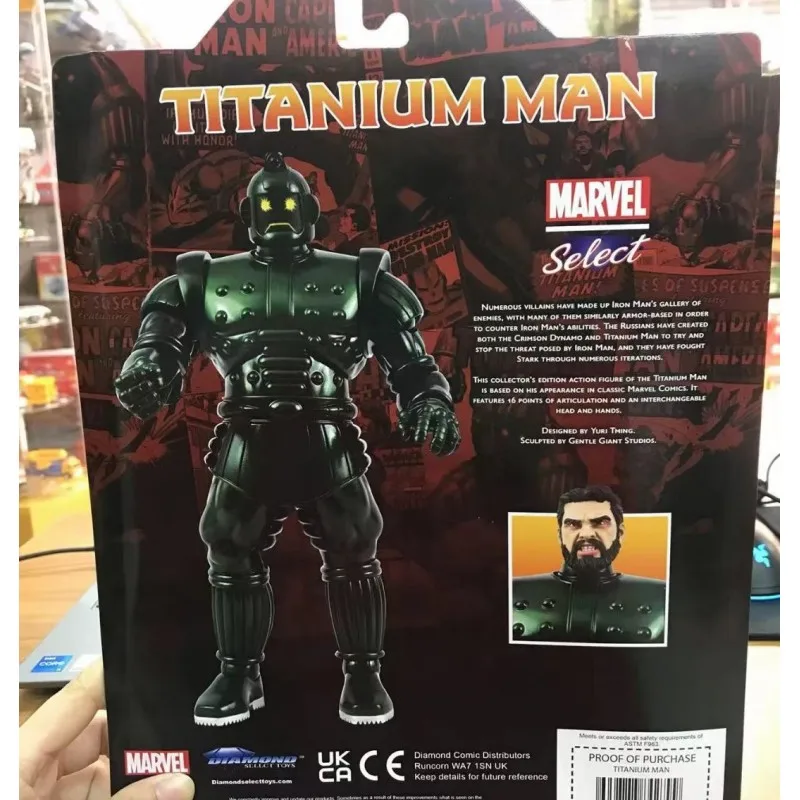 30Cm Retro Original Action Figure Diamond Select Toys DST Marvel Select Titanium Man 10 Inches Model Kid Toy Gift Collection