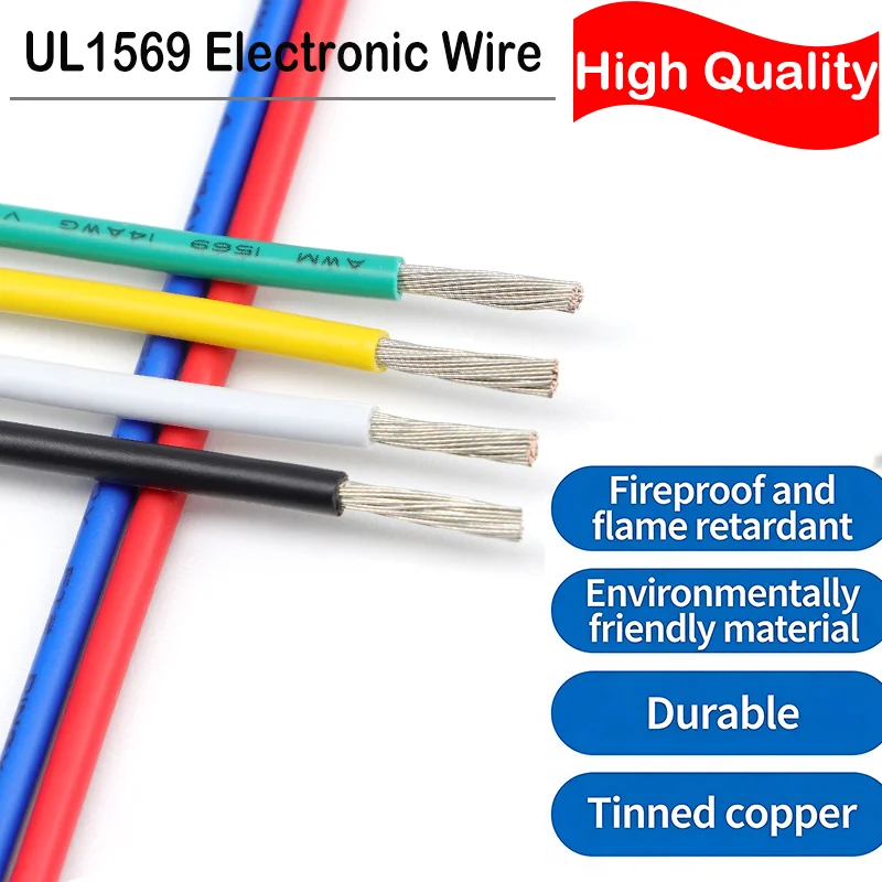 

UL1569 Electronic Cable 14-30AWG 5-100m - 300V Tinned Copper PVC Wire for Home Appliance & DIY Wiring