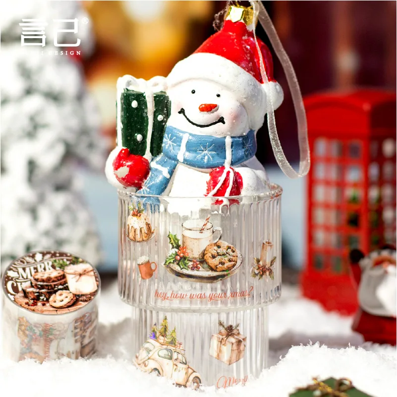 Mr. Paper, 200cmChristmas Party Themed Decoration Stickers, DIY Collage Scrapbook Notebook Photo Frame Diary Decoration Stickers
