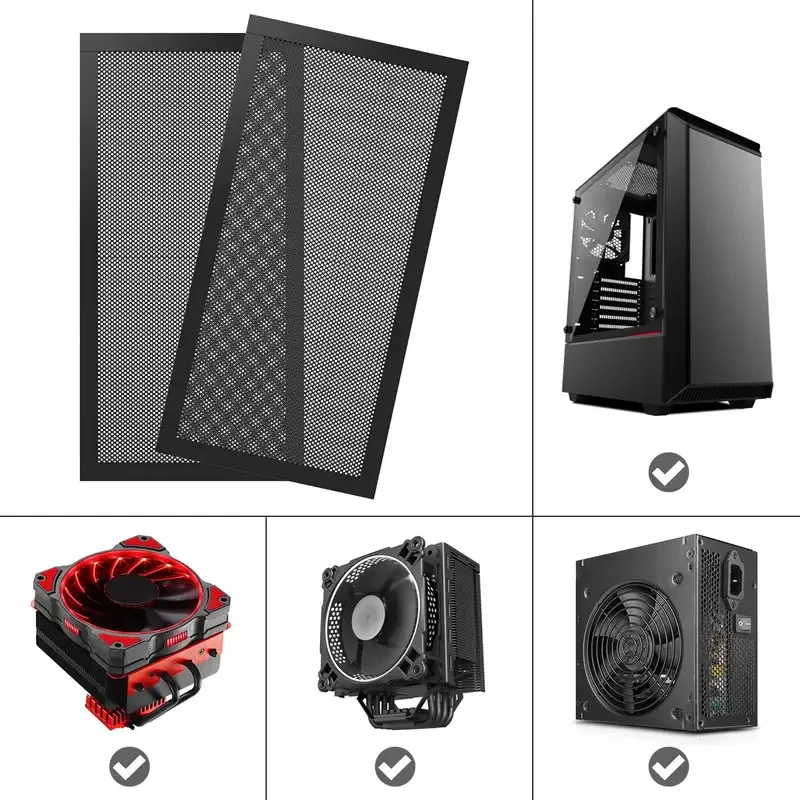 PC Fan Dust Filter with Magnetic Frame, 12x12cm 12x24cm Dustproof Mesh for Computer Case, High Quality Cooler Fan Dust Cover.
