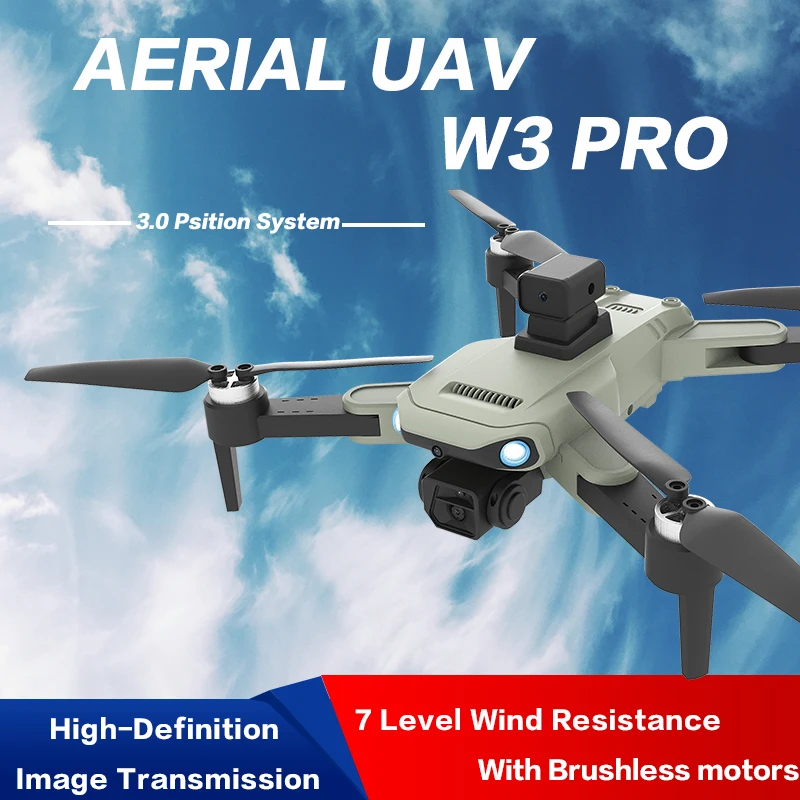 

NEW W3 PRO Drone Professional Foldable Quadcopter Aerial HD Camera Drones RC Helicopter FPV WIFI Obstacle Avoidance Toy Gifts