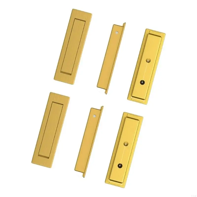 Modern Recessed Cabinet Door Handle Stainless Steel Rustproof Pulls Drawer Knobs Concealed Handles Hardware Enduring Y4QC
