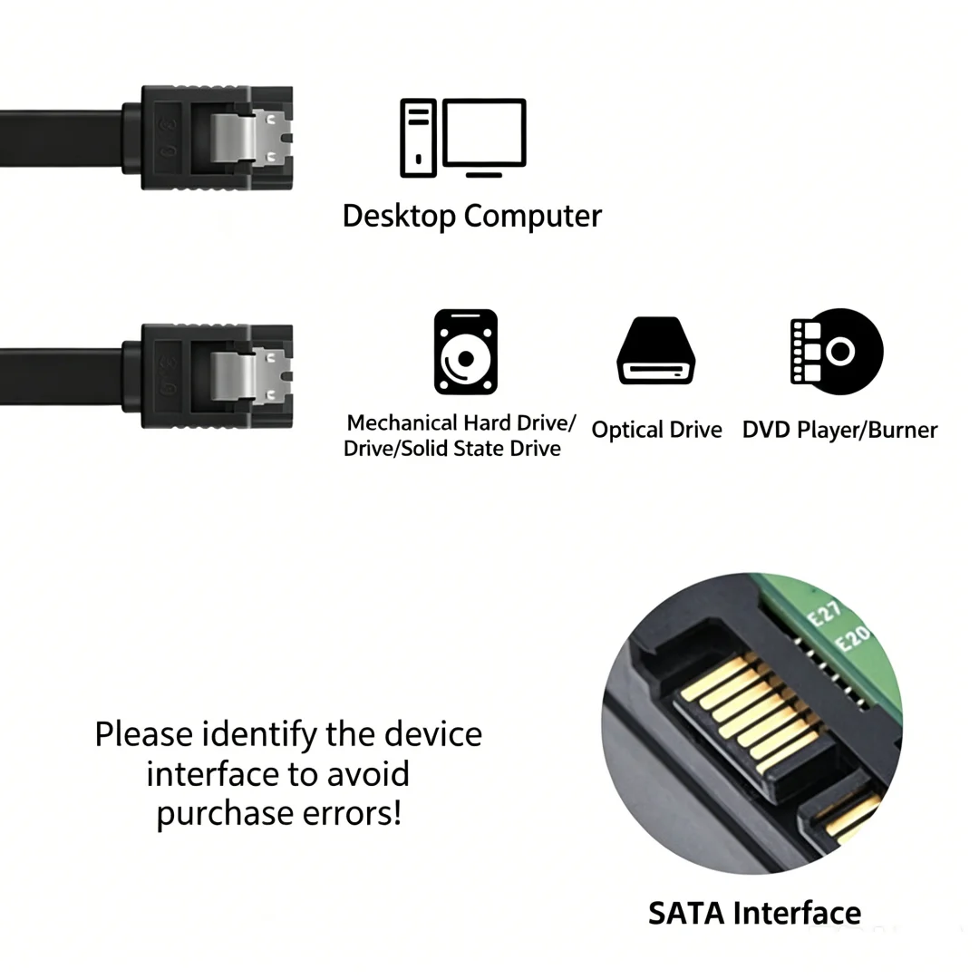 SATA 3.0 Flat Data Cable 0.4M Straight Right Angle Four Colors For SSD Hard Drive，Micro USB 0.3m Cable