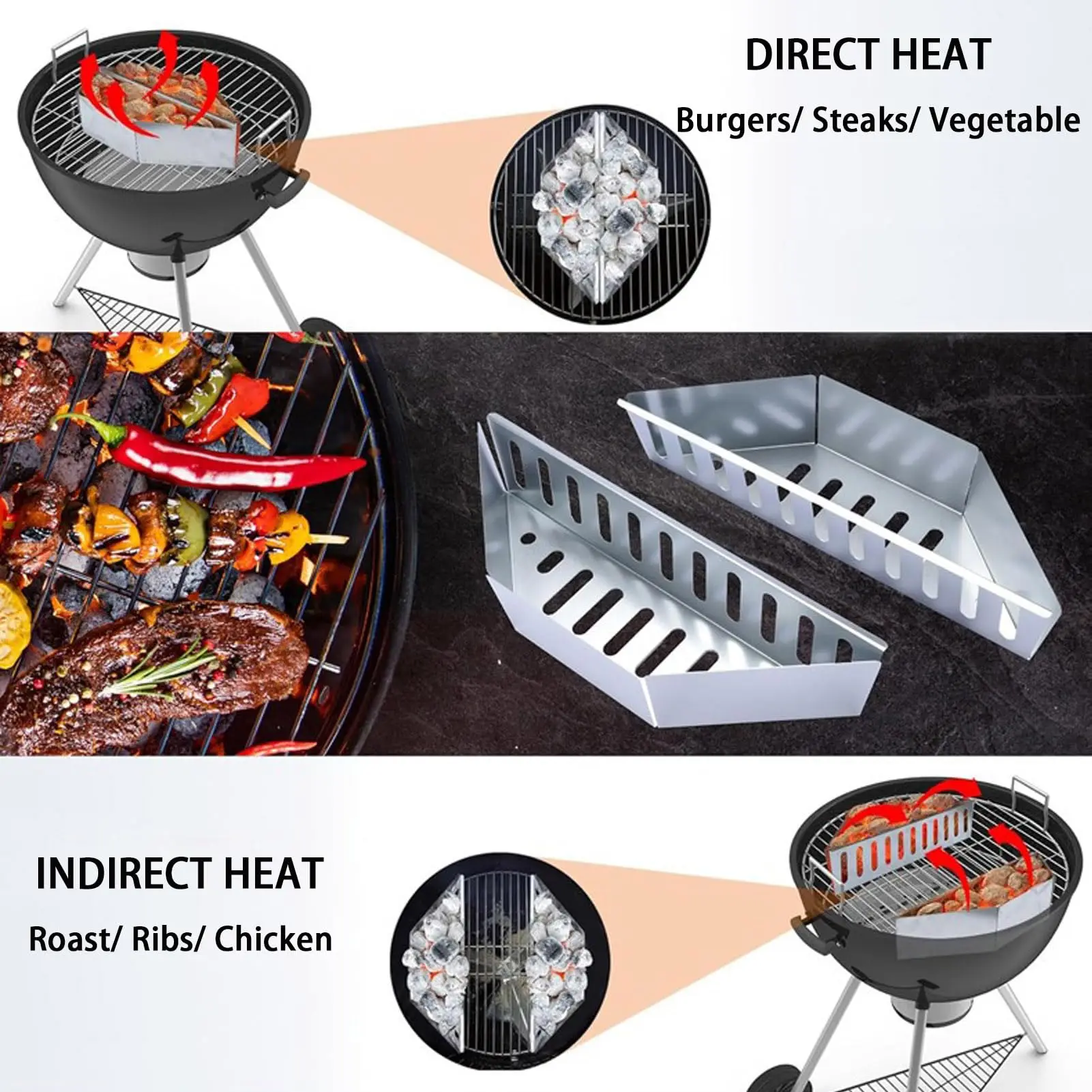 BBQ Stainless Steel Charcoal Basket for Weber Char-Basket Charcoal Holders Compatible with Weber 22 inch Charcoal Container