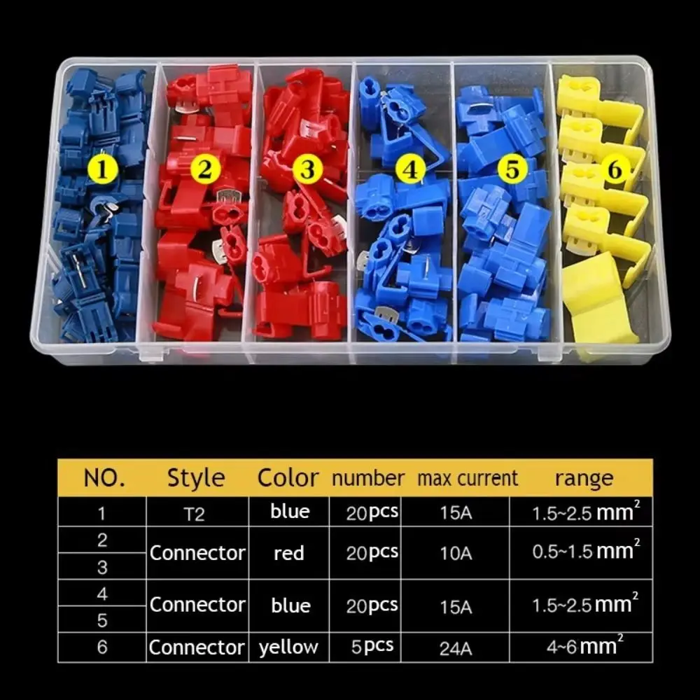 Wire Connector Non Destructive Wire Cable Connectors Without Breaking Line T-type Quick Splice Terminals Scotch Lock