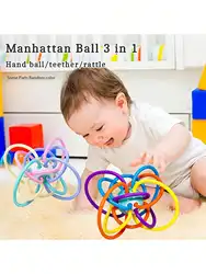 Sensory Teether Silicone Manhattan Ball, Newborn Baby Toys Children's Kids Gift, Development Games 0 -12 Months,High temperature