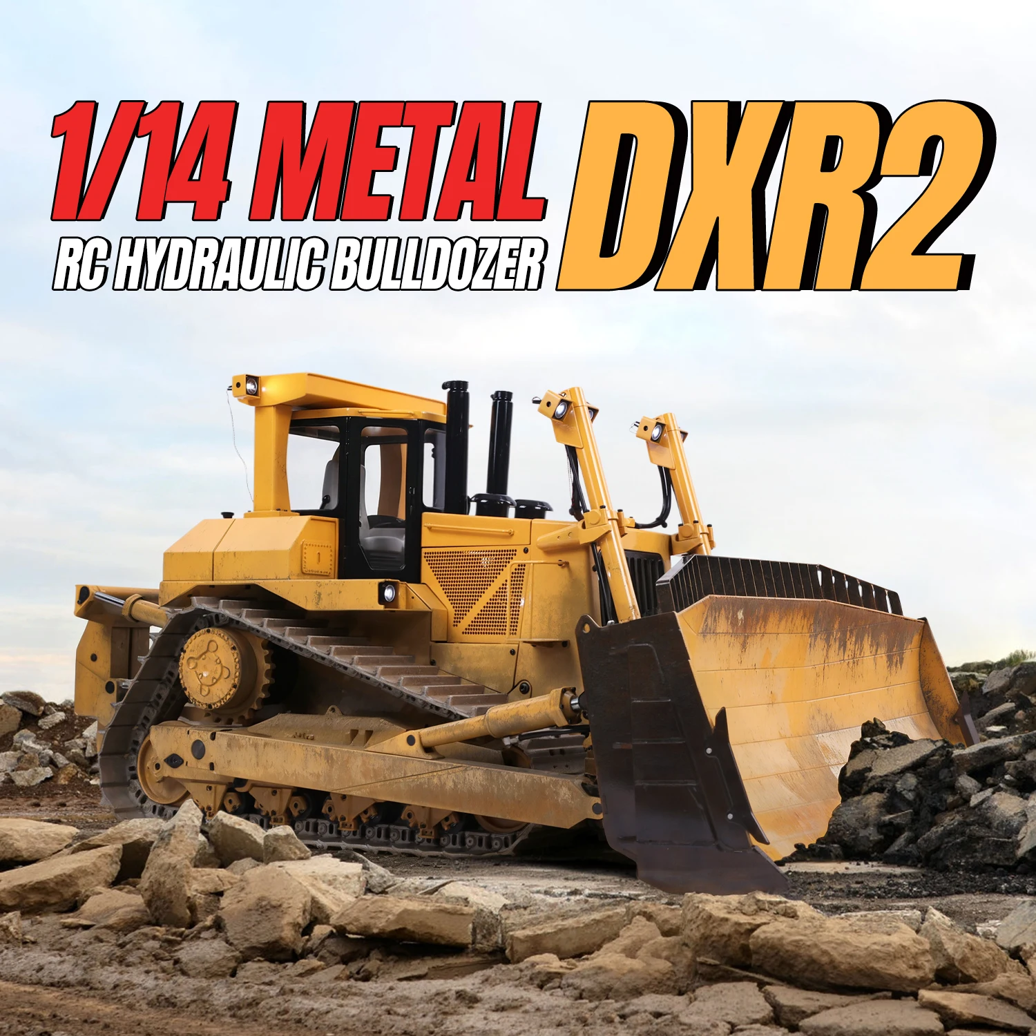 

Новый радиоуправляемый бульдозер JDM-98 Ultra 1/14 DXR2, металлический, гидравлический, 4-канальный, с поддержкой Flysky ST8, звуком, светом, ESC и мотором.