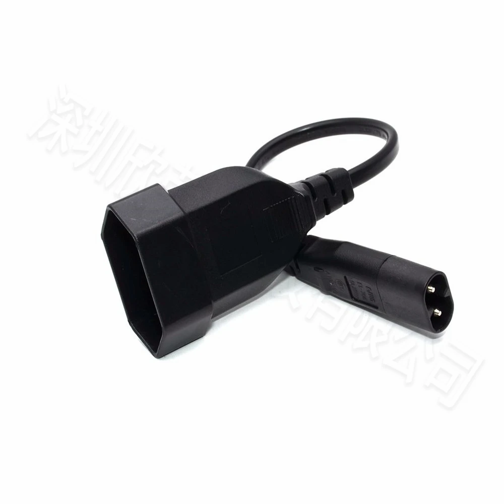 1PCS IEC320 C8 Male to Europe Schoko CEE7/16 Outlet Female socket Power Extension Cable For PDU UPS 25cm 2.5A 0.75MM power cable