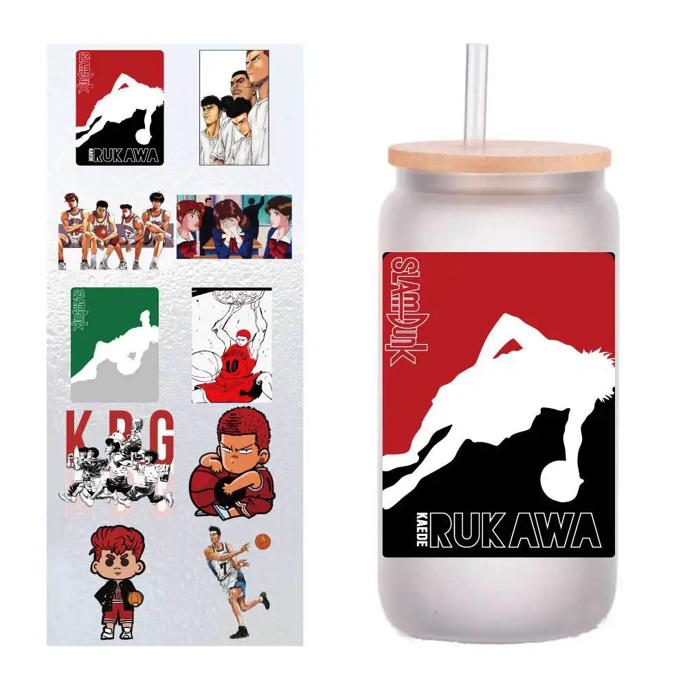 

10/Pack Slam Dunk Master Hanamichi Sakuragi UV Transfer Sticker Crystal Label Pen Cup Sticker customized four inches