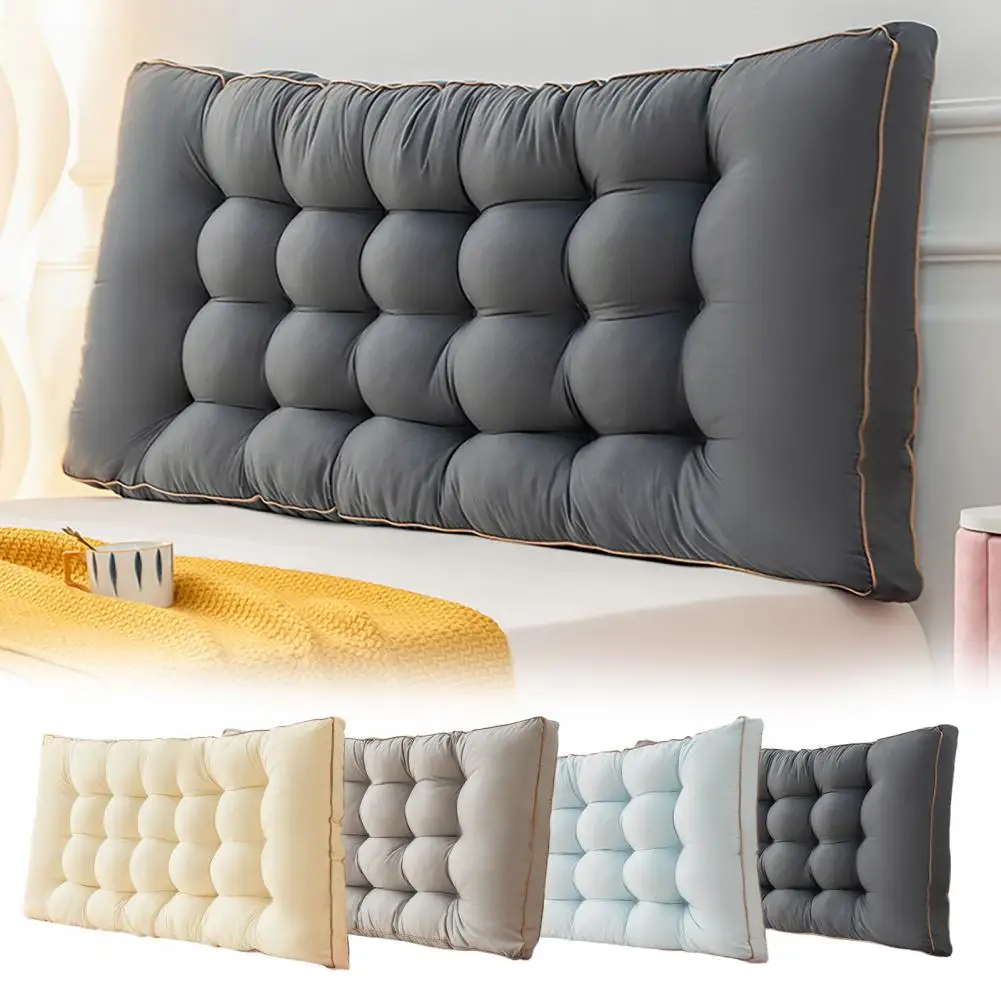 Headboard Pillow Bed Backrest Pillow for Dorm Bedroom Sitting Reading Headboard Cushion with Elastic Strap Waist for Daybed