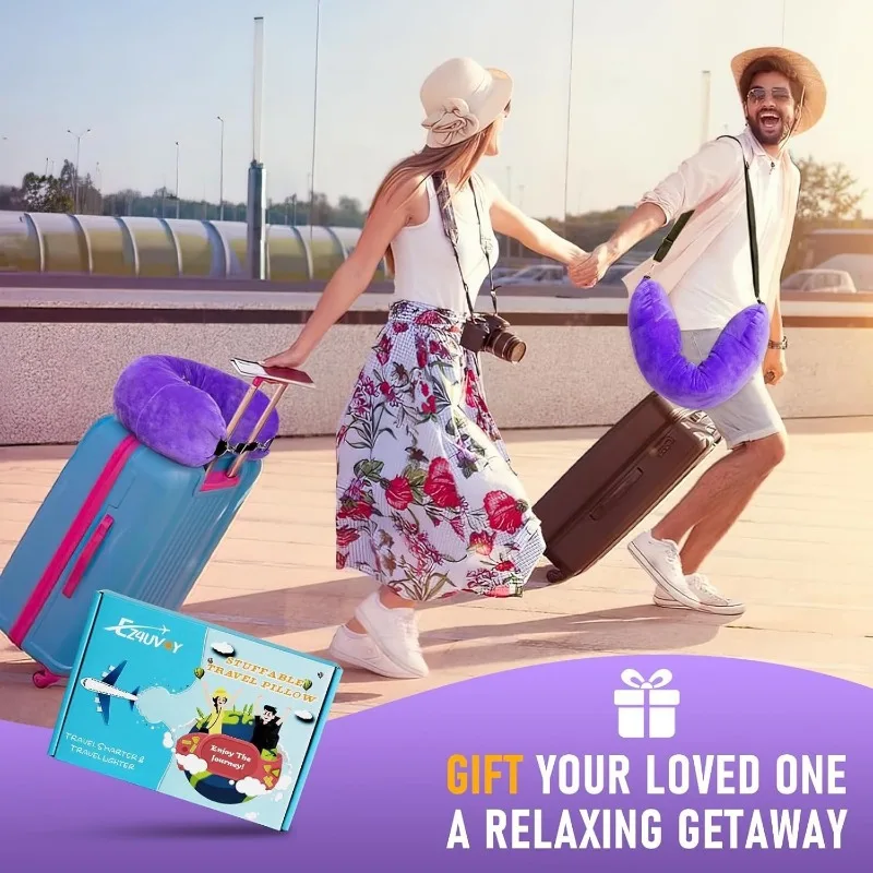 وسادة الرقبة وسادة السفر كيس الوسائد النوم مع غطاء قابل للتعبئة على شكل حرف U المخملية المخدة تخزين لأسطوانة الطائرة