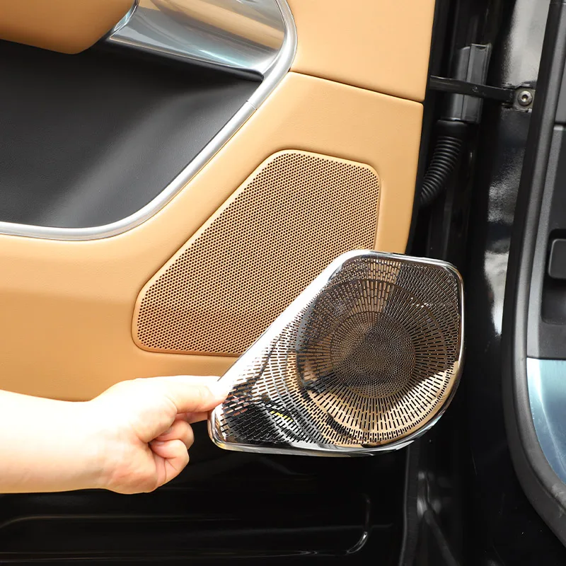 

For Land Rover Range Rover Sport Vogue L460 2023+ Stainless Steel Car Door Speaker Network Cover Decoration Stickers Accessories