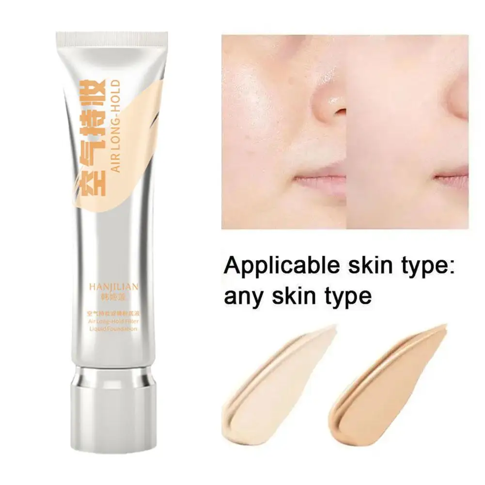 Crema de Base líquida impermeable, cobertura completa, control de aceite, Base correctora facial, Cosméticos ligeros, larga duración, L3t0