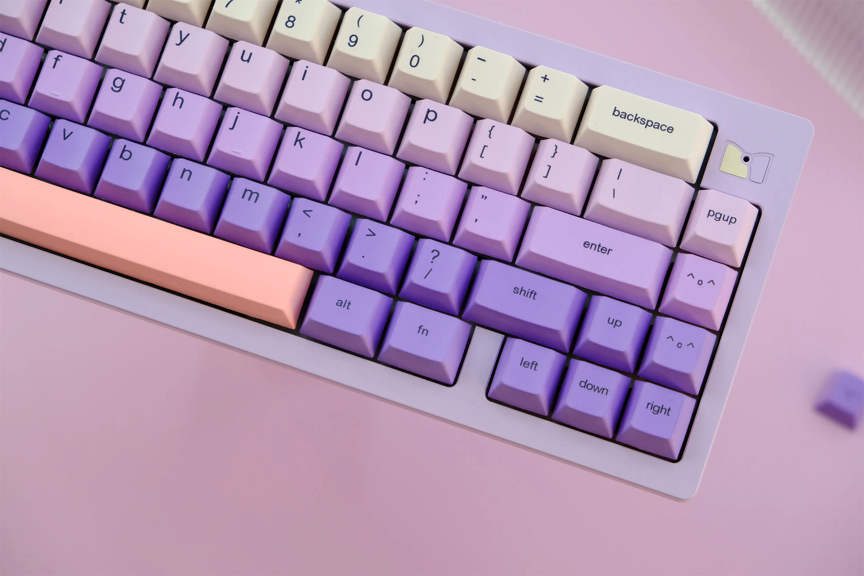 Imagem -04 - Keycap Roxo Bonito para Teclado Mecânico Pbt Keycaps Perfil de Cereja Dye-sub Personalizado 129 Chaves