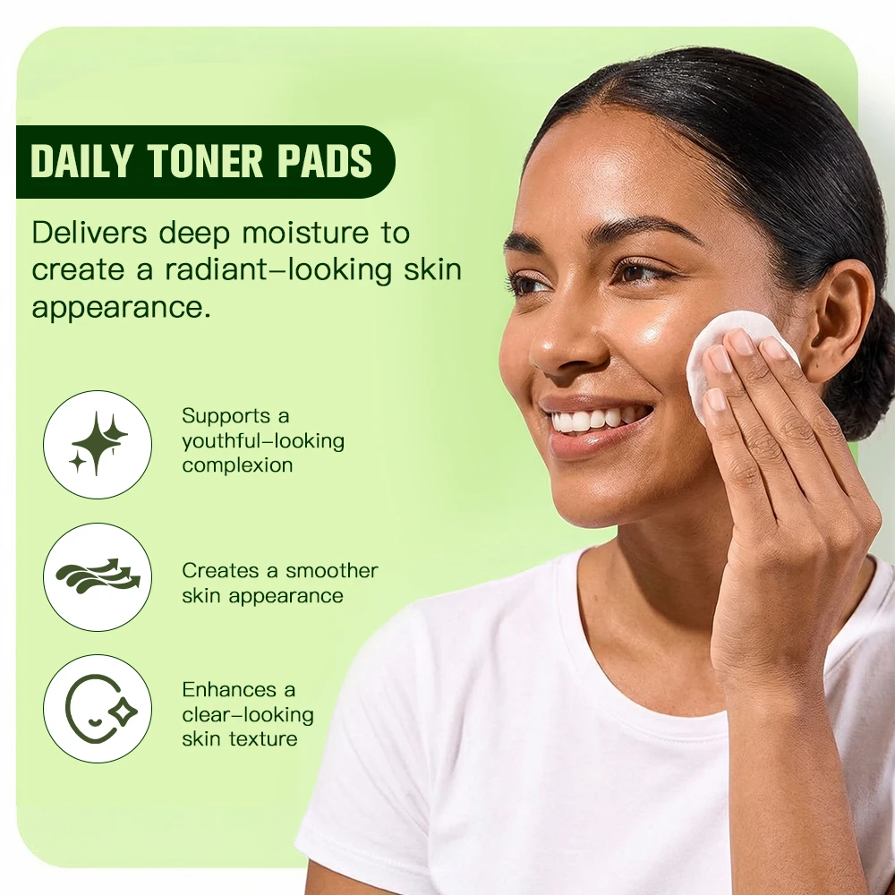 Toning & Brightening Face Pads Deep Moisturizing Tighten Enhance Radiance Soothing Sensitive Skin Circular Skincare Cotton Pad