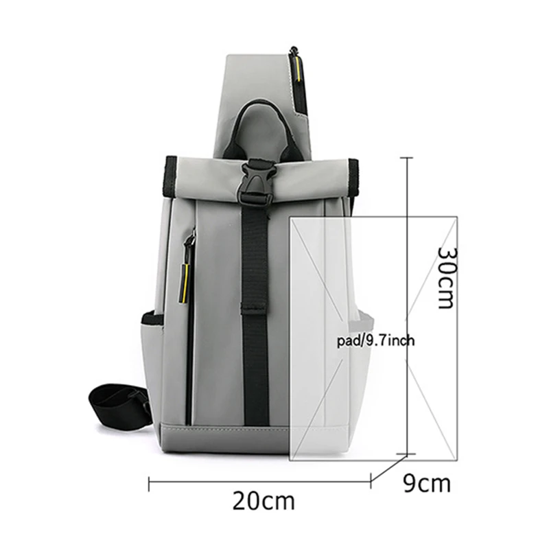 Men Chest Bag Large Capacity Shoulder Bags Portable Lightweight Cross Packs Multi-pocket Crossbody Pack with Detachable Shoulder