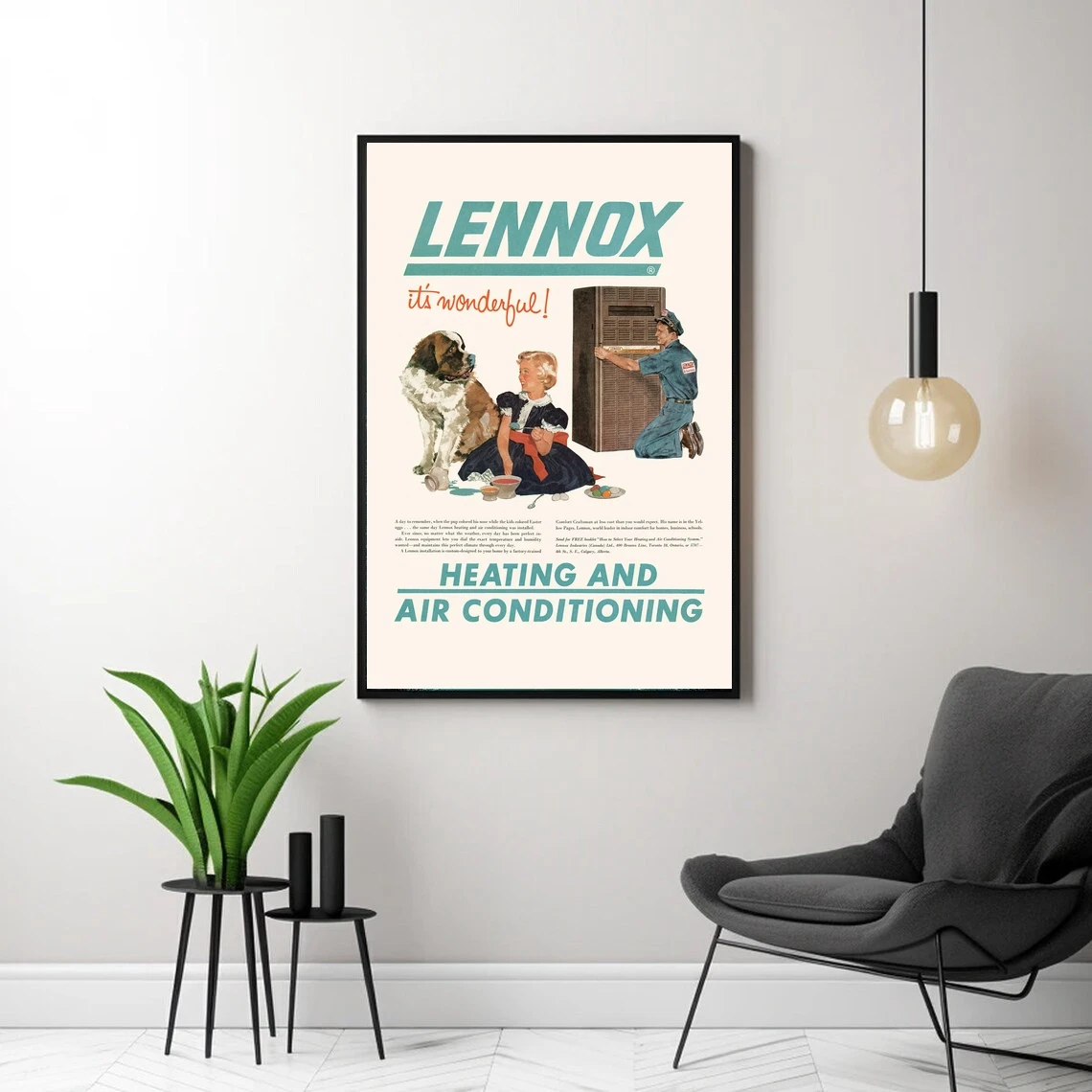 POSTER NOSTALGIC - Impresión de aire acondicionado de los años 50 - Publicidad retro de mediados de siglo