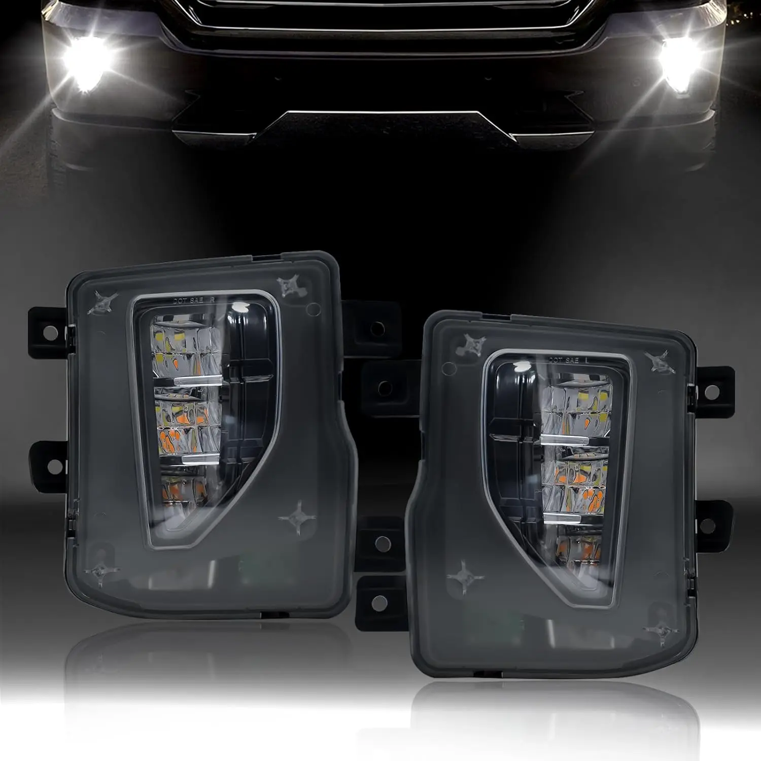 

LED Fog Lights Assembly for 2016 2017 2018 Chevy Silverado 1500 Front Bumper Fog Lamps Replacement with Wiring Harness Switch