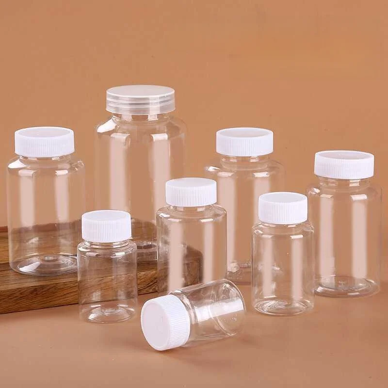 透明プラスチックボトル-小型ボトル-液体密封-大口径-20ml-00ml-ペットボトル-食品グレード-飲料用