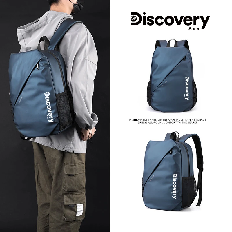 DISCOVERY-SUN Business Backpacks For Men Waterproof PU Leather Laptop Bag Large Capacity Rucksack Male Fashion Bagpack