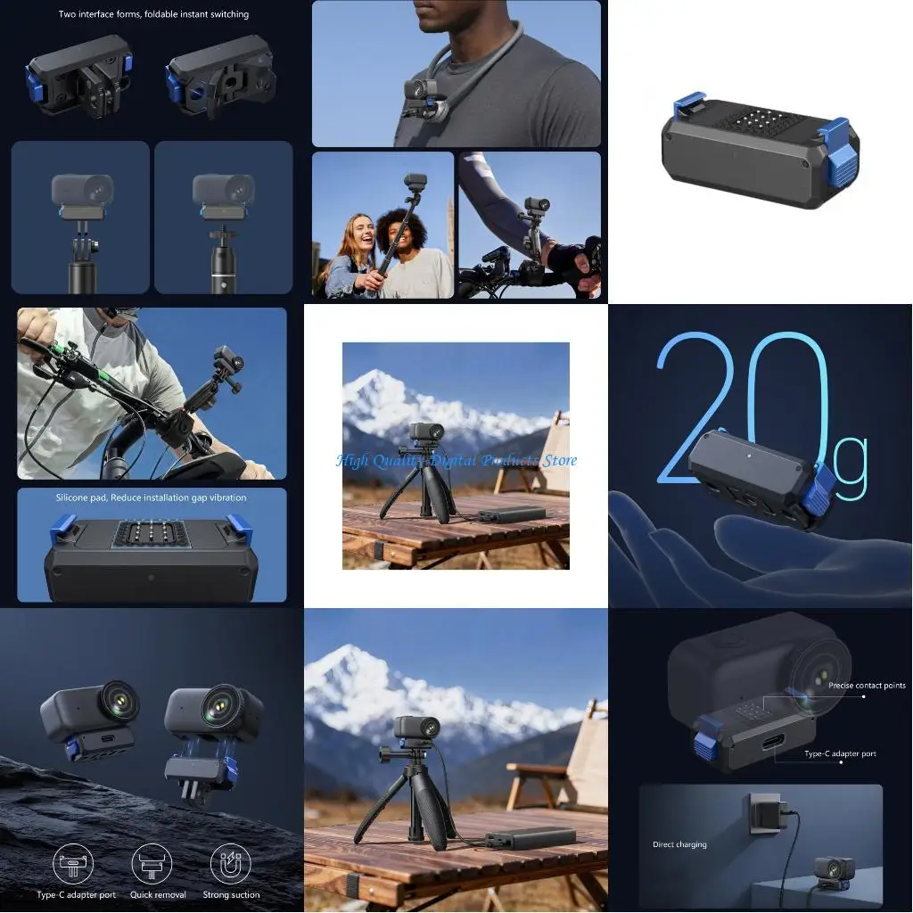 

U2JE Rechargeable Expansion Base For Camera Easy Installation Universal Fit Metal Plastic Lightweight Design