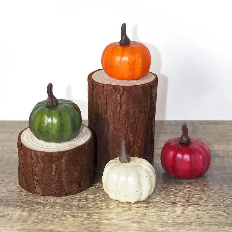 30pcs Artificial mini Pumpkin Faux Fruit Vegetable Craft Halloween Wreath Decoration Small Fake Pumpkin Ornament