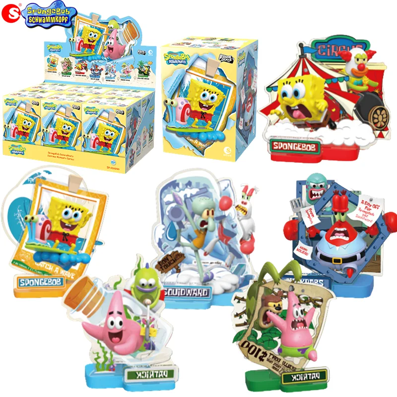 Spongebob Squarepants Patrick Star Squidward TentaclesTravel For A Moment Action Figure Blind Box Anime Toys Desktop Ornament