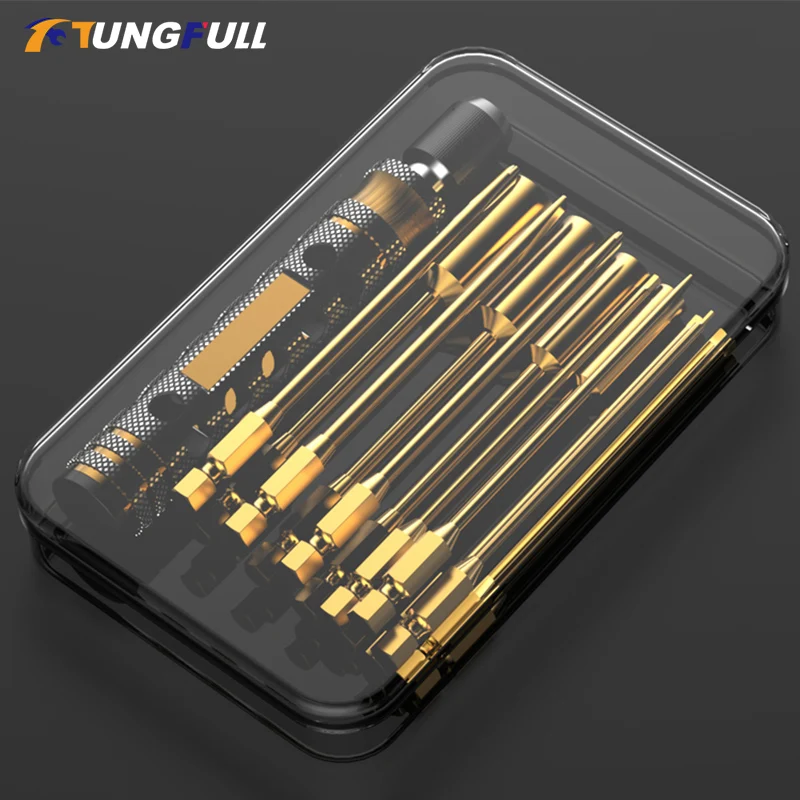Chave de Fenda Magnética com 1.5 2.5 3.0 mm Bits Mudança Rápida Allen Chave Hex Parafusos Ferramenta rc Carro Rastreador Barco Reparação em