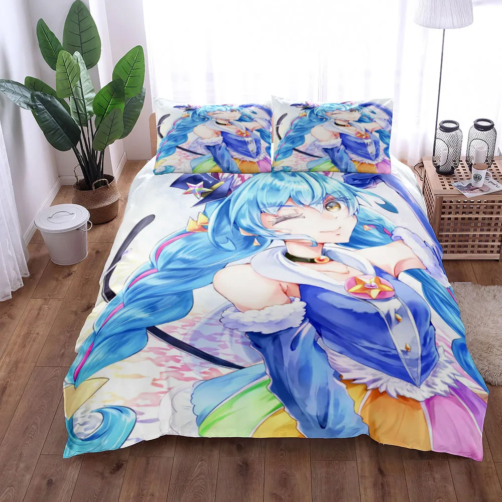 Star Twinkle Precure Duvet Cover Set Without Sheet King Queen Double Full Twin Single Size Bed Linen Set