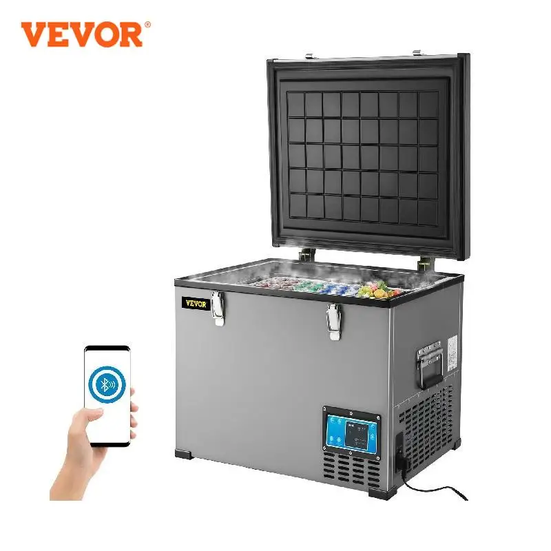 VEVOR 45L 60L 85L Mini Car Refrigerator Portable Compressor Freezer Cooler 12V/24V DC 110-240 AC for RV Boat Camping Travelling