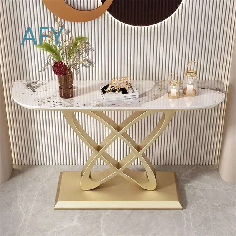 Nordic Console Table for Home Entrance Living Room Light Luxury Slate Wall Mounted Long Strip Table for Modern Minimalist
