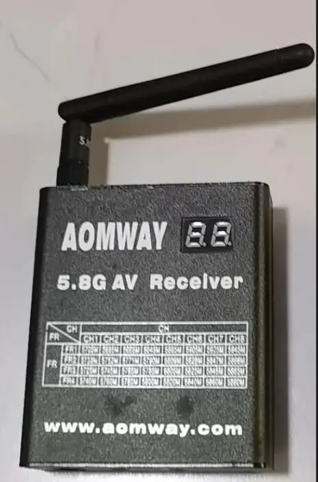Aomway 5.8G 5.8ghz 48CH AV Audio/Video RX Receiver DVR Recorder for 1W 2W FPV Quadcopter Car Long range