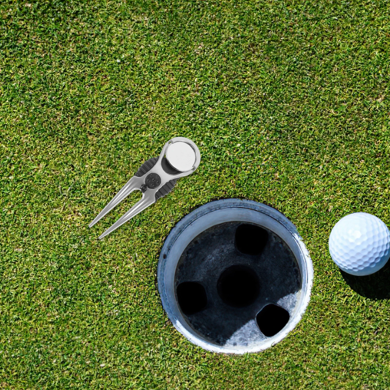 

2pcs Golf Green Fork Divot Repair Tool Pitch Mark Fixer Ball Marker for Course Club Outdoor Sports Durable Lightweight