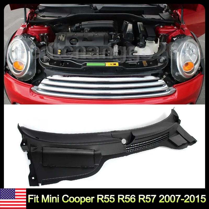 Windshield Wiper Cowl Cover Apron Panel For 2007-2015 Mini Cooper R55 R56 R57