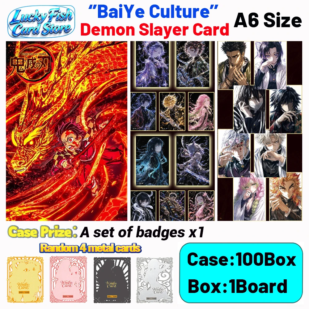 

Wholesale 2026 New BaiYe Creative Studio Demon Slayer Cards A6 Size Acrylic Board Anime Collectibles Character Fan Gifts